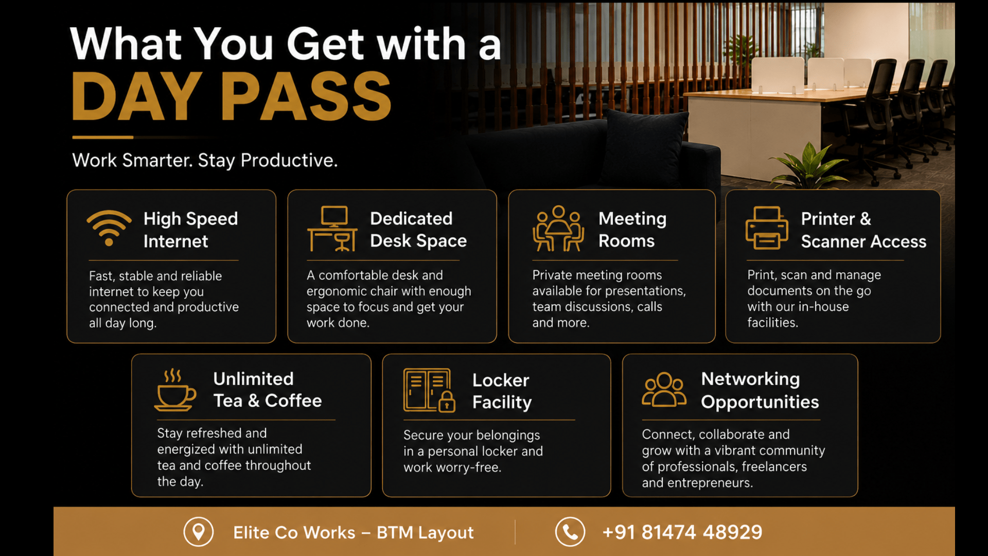 What You Get with a Day Pass at Elite Co-works