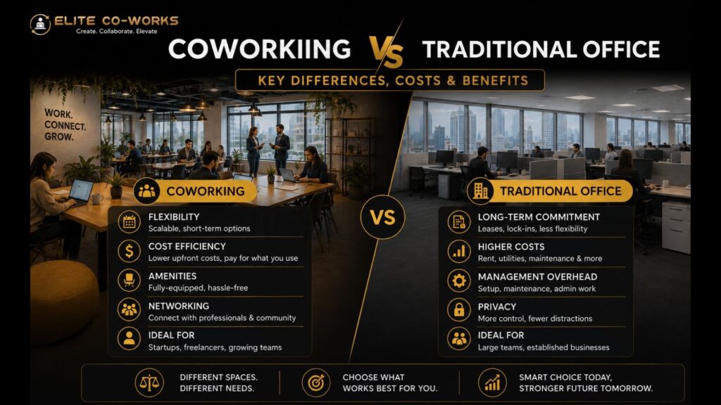 Coworking vs Traditional Office: Costs & Benefits